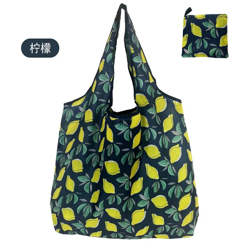 Big Eco-Friendly Folding Shopping Bag Reusable Portable Shoulder Handbag Travel Grocery Fashion Pocket Tote Heavy Storage Bags