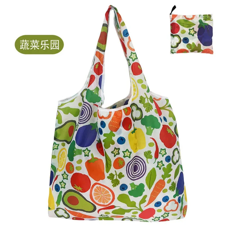 Big Eco-Friendly Folding Shopping Bag Reusable Portable Shoulder Handbag Travel Grocery Fashion Pocket Tote Heavy Storage Bags