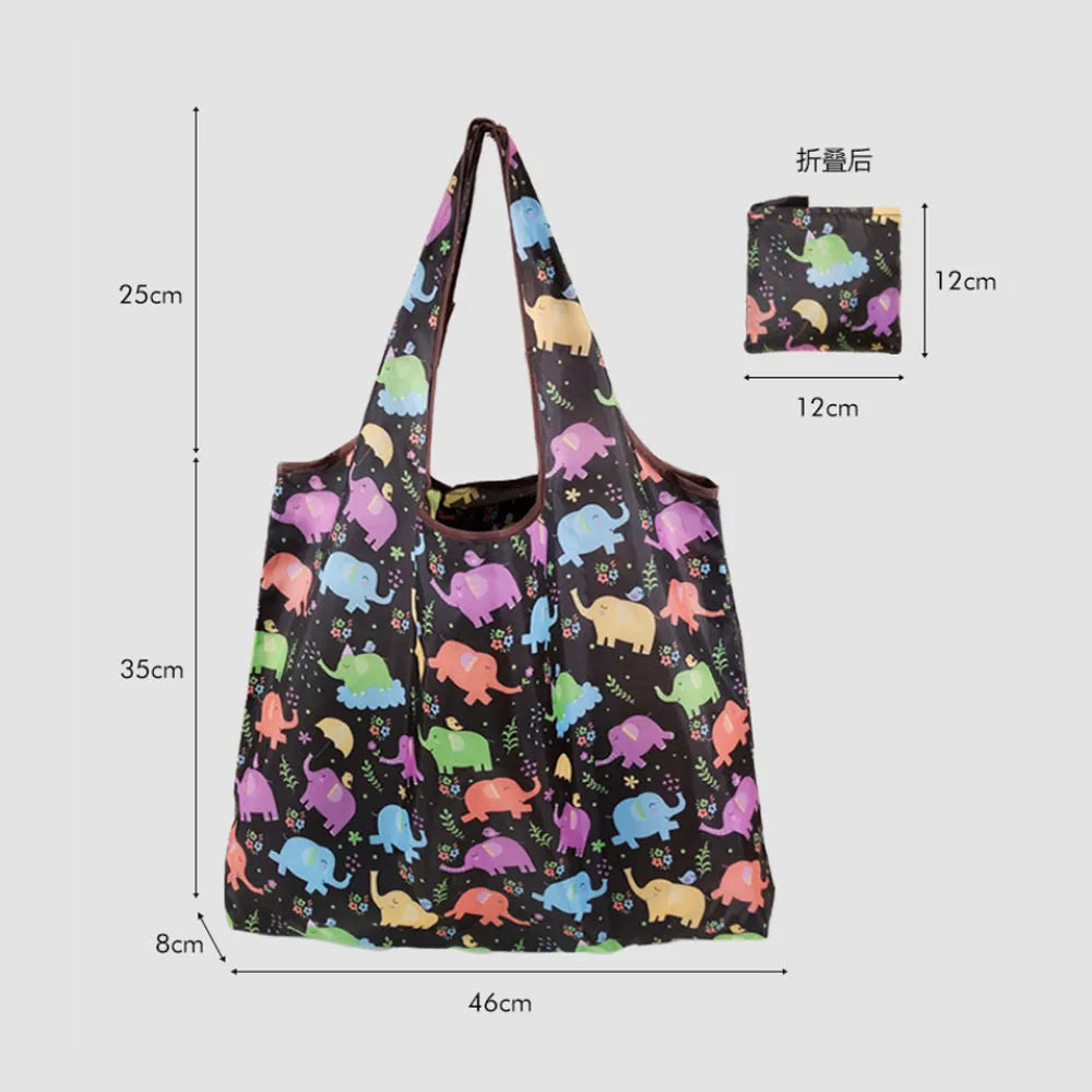 Big Eco-Friendly Folding Shopping Bag Reusable Portable Shoulder Handbag Travel Grocery Fashion Pocket Tote Heavy Storage Bags